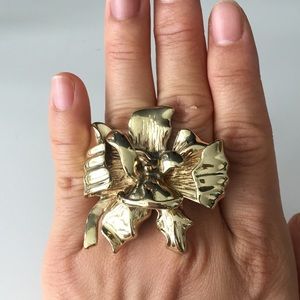 BCBG flower statement cocktail ring